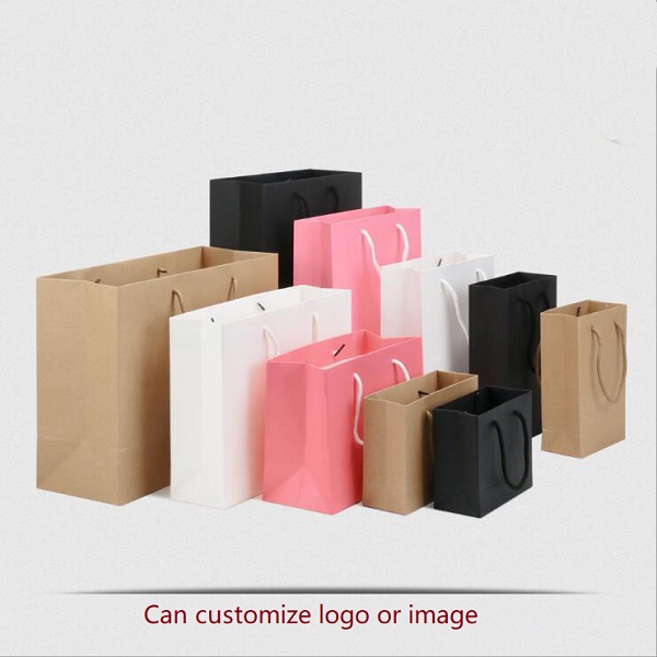 Craft Paper Handbag White Card Paper Bag For Dressing Gift Packing